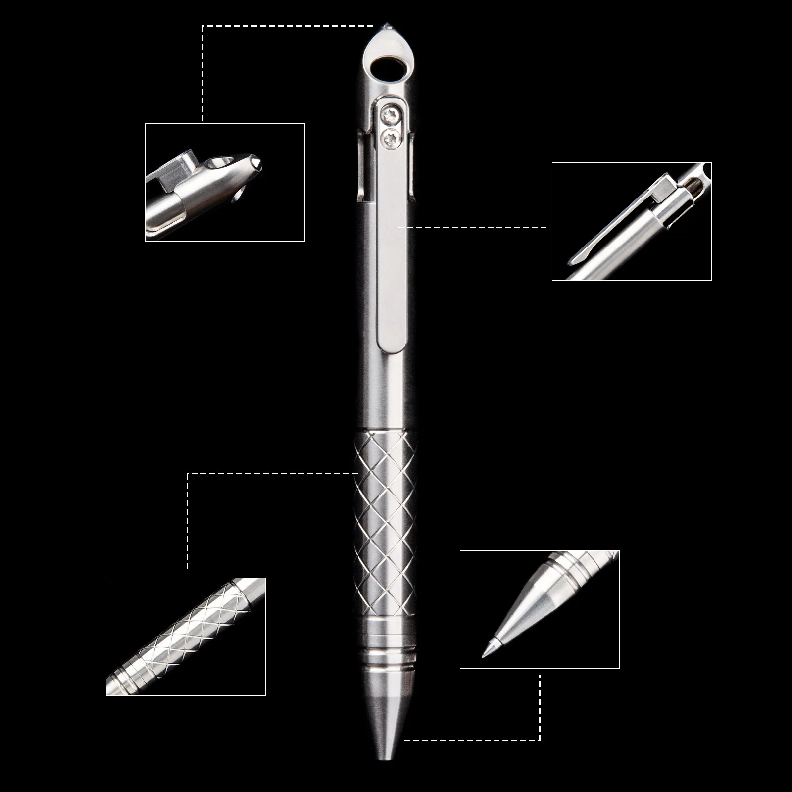 1PC EDC Outdoor Pocket Tool Titanium Alloy Tactical Pen Business Office Writing Signing Pen Push Pen - الصورة 2