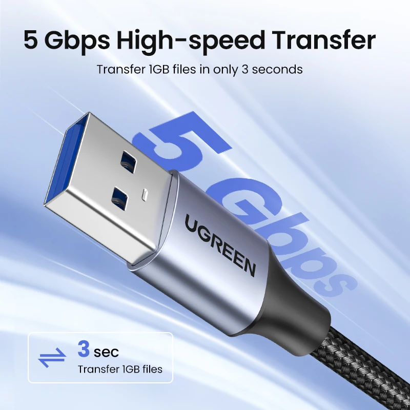 Ugreen USB 3.0 Cable USB Extension Cable Male to Female Data Cable USB3.0 Extender Cord for PC TV USB Extension Cable - Image 2
