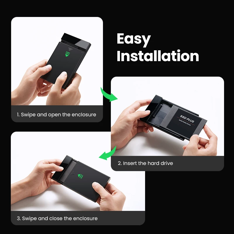 UGREEN HDD Case 2.5'' SATA to USB 3.0 Hard Drive Enclosure for SSD Disk HDD Box USB C 3.1 Gen 2 Case HD External HDD Enclosure - Image 5