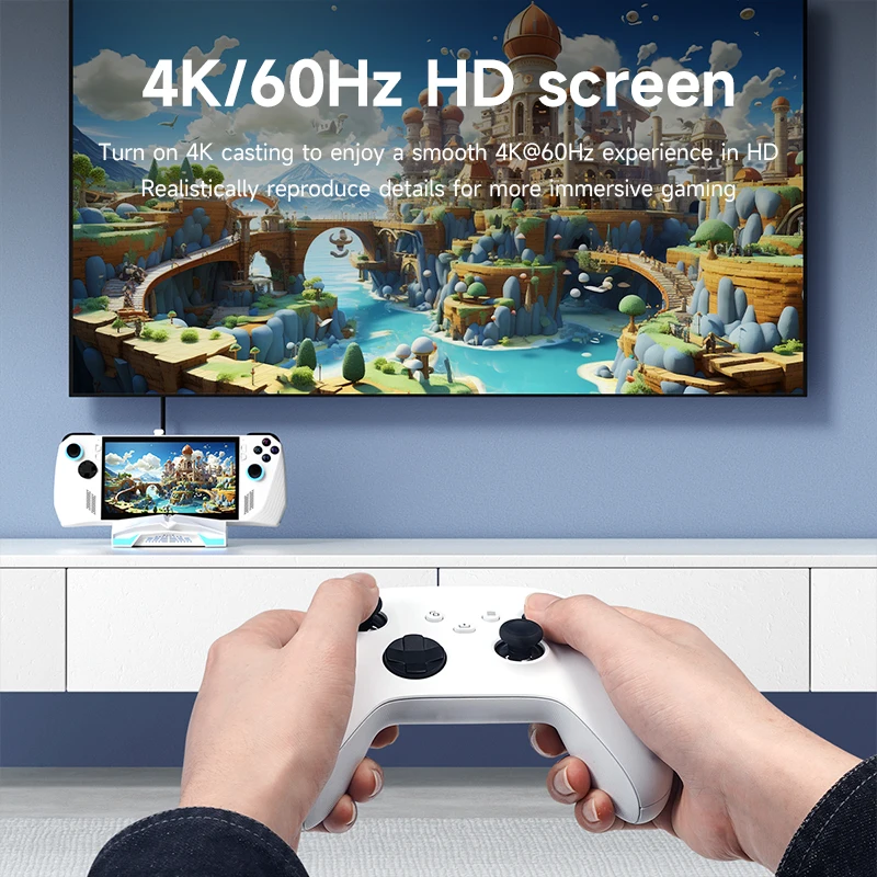 Hagibis ROG Ally/Steam Deck/Switch/OLED Dock 6 in 1 Universal Docking Station With 4K HDMI 2.5G RJ45 100W PD RGB Light USB C Hub - Image 2