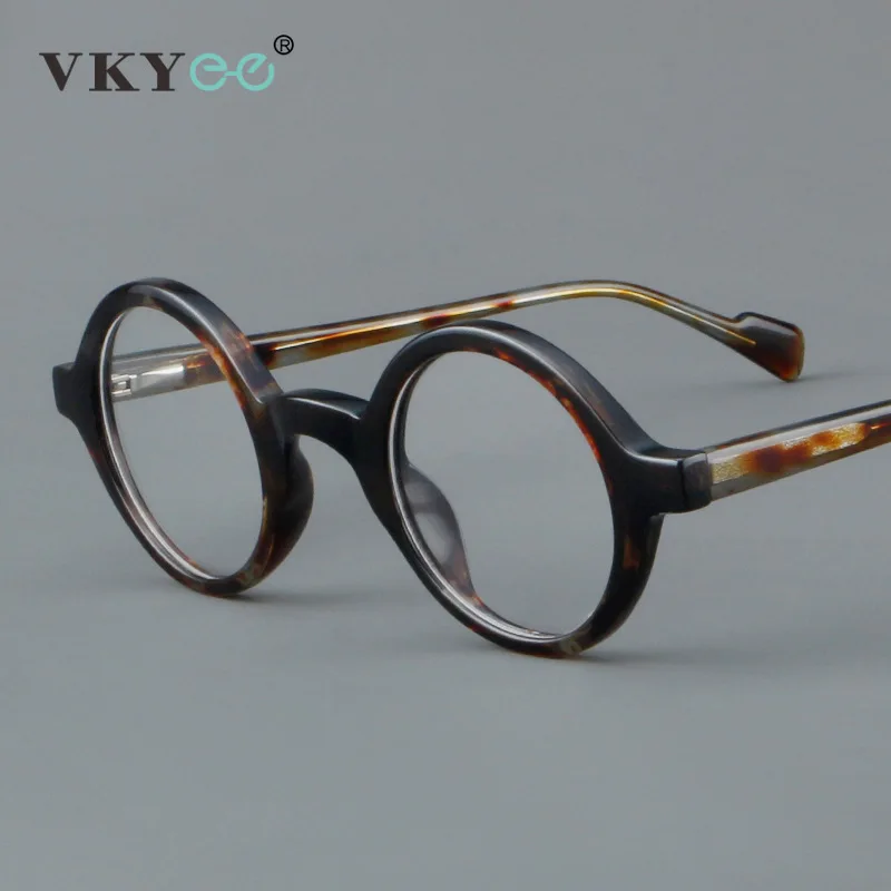 VICKY Fashion New Geometric Round Vintage Small Frame Design Reading Anti Blue Light Glasses Customizable Prescription 30129