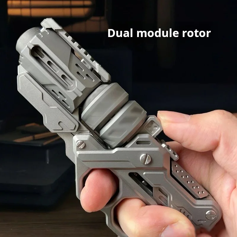 1PC Killing Three Thousand Linkage Gyroscope Composite Alloy Fingertip EDC Stress Relief Black Tech Trendy Toy - الصورة 4