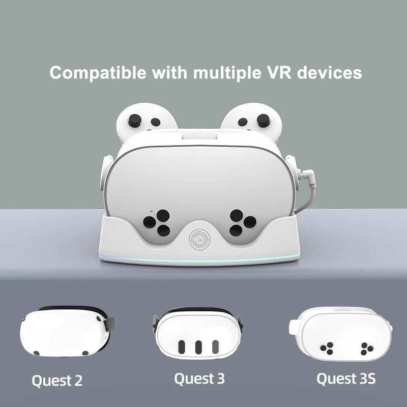 Charging Dock for Meta Quest 3S VR LED Charging Station Display Stand and Controller Mount for Meta Quest 3S/3/2 VR Headset