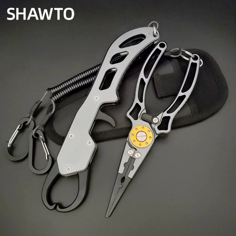 Shawto Titanium Coating Stainless Steel Fishing Scissor Plier Cut PE Braid Line Cutter Plies Carp Fishing Accessories Tools - الصورة 6