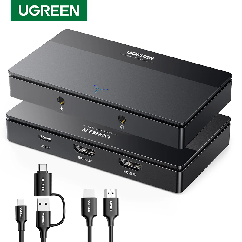 UGREEN HDMI 4K60Hz Video Capture Card HDMI to USB/Type-C Video Grabber Box for Computer Camera Live Stream Record Meeting