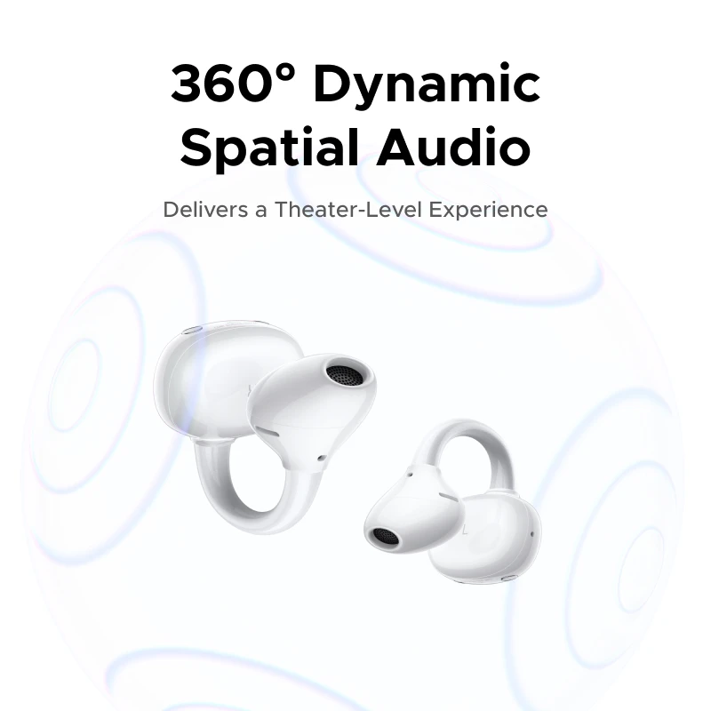 Open Ear Wireless Headphones 35hours Playtime Bluetooth Earphones ANC Active Noise Cancellation - الصورة 5