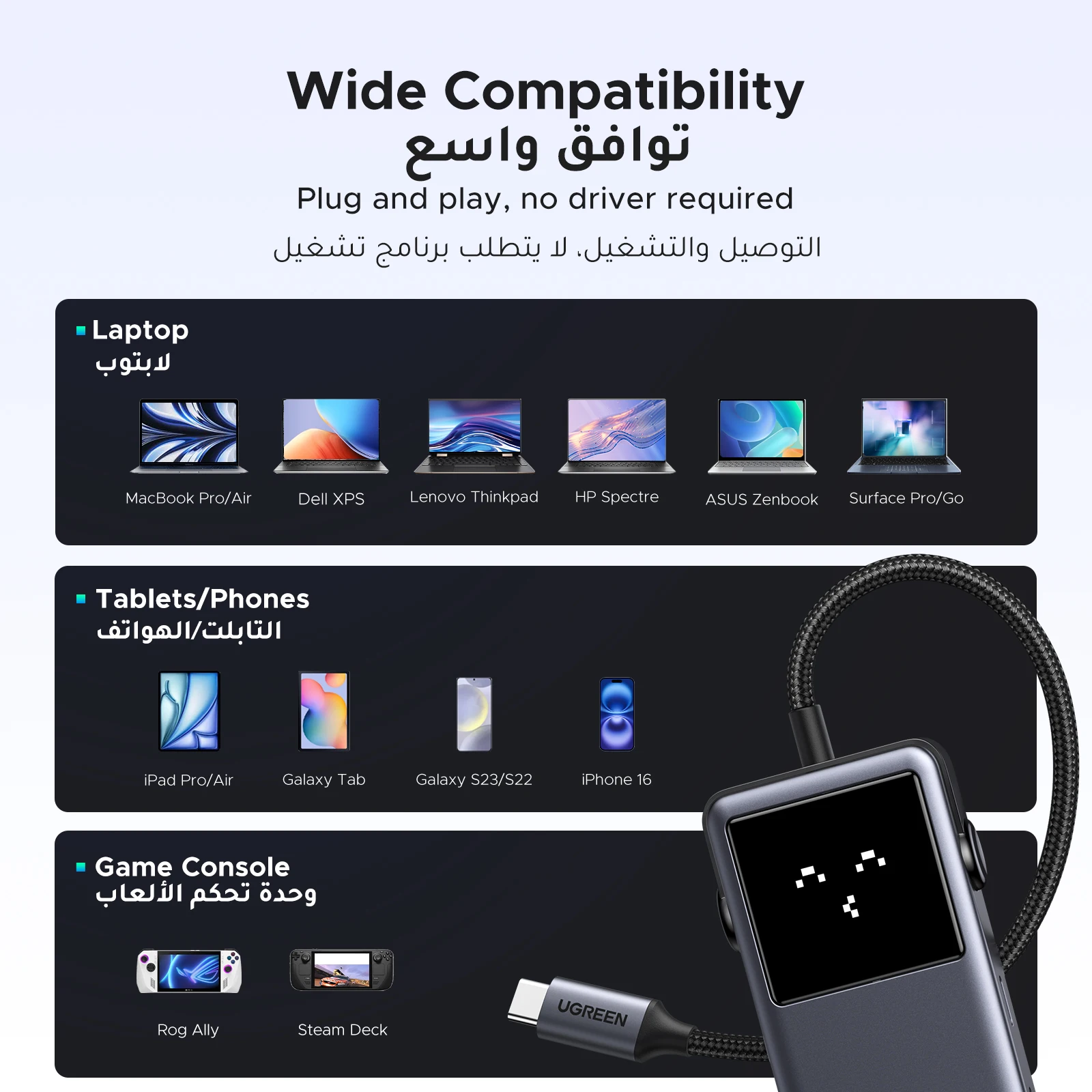 UGREEN Uno USB C HUB 6-in-1 4K60Hz PD100W 10Gbps USB3.2 Splitter Adapter for Laptop Macbook Pro Air USB Expander Docking Station - Image 6