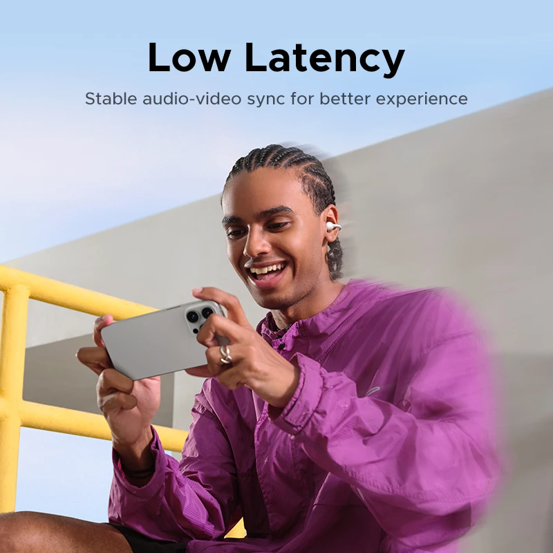 UGREEN LCD Full Color Smart Screen Wireless TWS Bluetooth Earphones Earbuds Open Clip Ear Headphones AI Call Noise Cancellation - الصورة 5