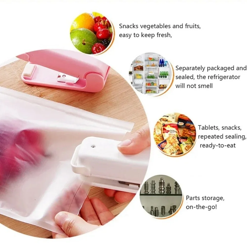 Mini Bag Seal Machine Snack Bag Clip Kitchen Handheld Food Sealer Easy-To-Use Portable Sealer Packaging Plastic Food Bag Closure - الصورة 6