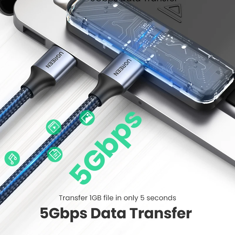 Ugreen USB to USB Extension Cable Type A Male to Male USB 3.0 2.0 Extender for Radiator Hard Disk TV Box USB 3.0 Cable Extension - الصورة 2