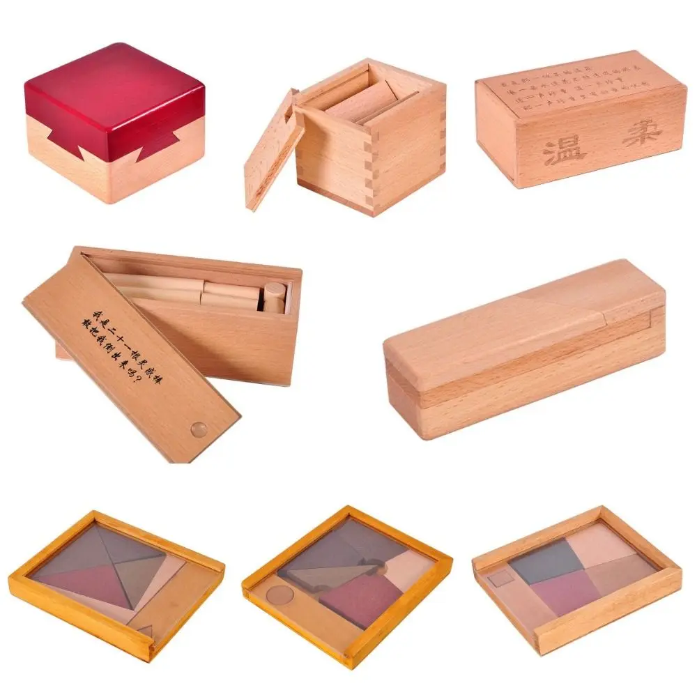 Unlock Wooden Brain Teaser Puzzle Luban Lock Opening Puzzle Box IQ Puzzle Mind Brain Teaser Wooden 3D 3D Wooden Puzzles - Image 6