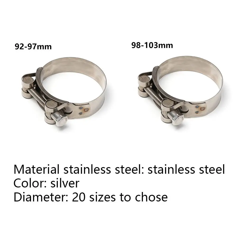 20 Sizes Stainless Steel Hose Clamp T Bolt Circular Air Water Pipe Fuel Hose Clips Of Water Pipe Fasteners Clamps Repair Tool - الصورة 6