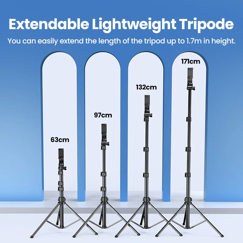 UGREEN 1.7m Phone Tripod Stand For Gopro iPhone Samsung Xiaomi Foldable Aluminum Phone Holder Universal Travel Tripode Holder - الصورة 2