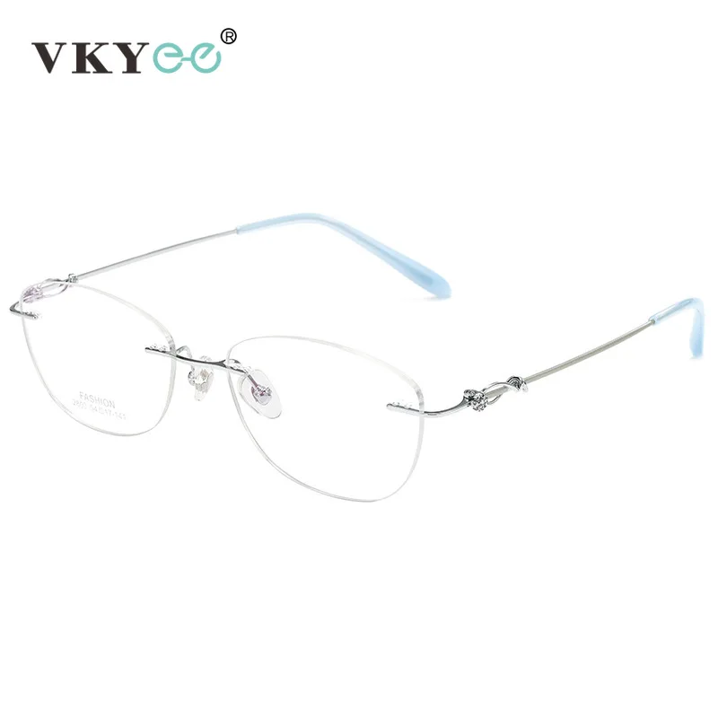VICKY New Fashion Rimless Myopia Glasses Personalized Simple Design Women's Optical Glasses Customizable Prescription 2803Q - الصورة 4