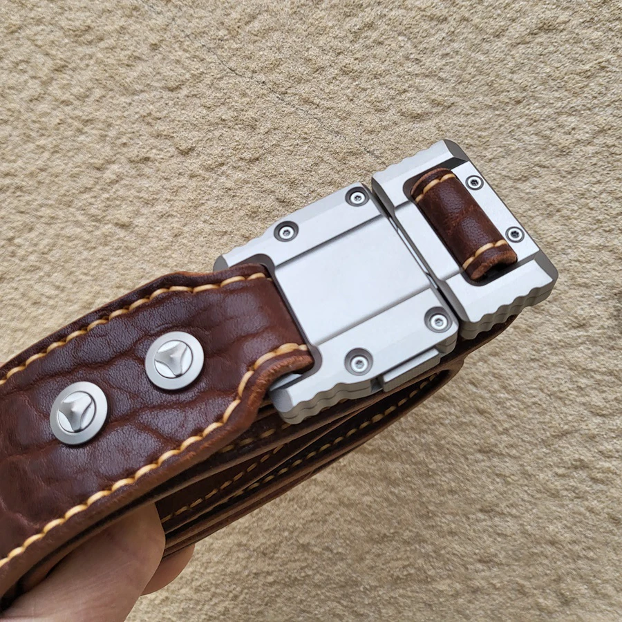 1PC EDC Tools Bison Leather Cobra Buckle Head Outdoor Titanium Alloy Belt Buckle Head African Strong And Durable - Image 5