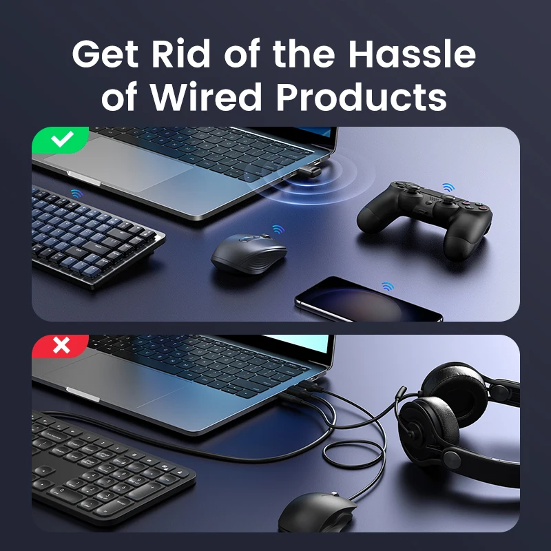 UGREEN USB Bluetooth 6.0 5.4 Dongle Adapter for PC Speaker Wireless Mouse Keyboard Music Audio Receiver Transmitter Bluetooth - Image 6