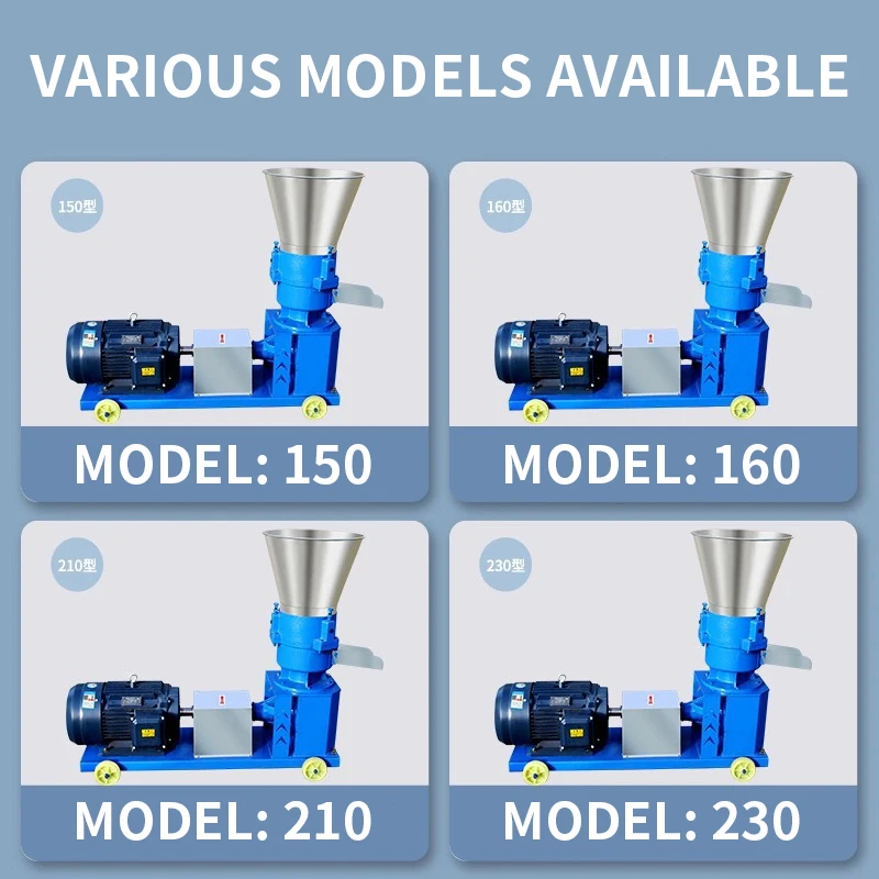 160/180 Type Feed pellet machine Household Animal Feed Granulator automatic breeding equipment 220V/380V 100-180KG/H 150-250KG/H - الصورة 3