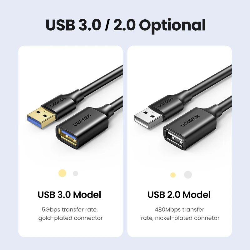 UGREEN USB Extension Cable USB 3.0 Cable for Smart Laptop PC TV Xbox One SSD USB 3.0 2.0 Extender Cord Mini Fast Speed Cable - Image 6