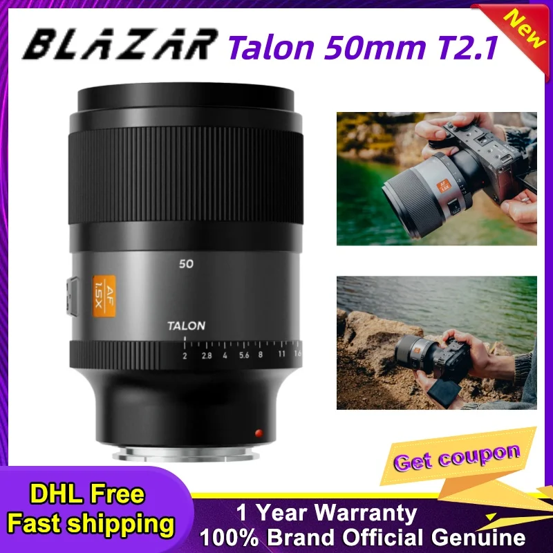 Blazar Lens Talon 50mm T2.1 Auto Focus Full Frame 1.5x Anamorphic Lens · for Sony E Mount Camera