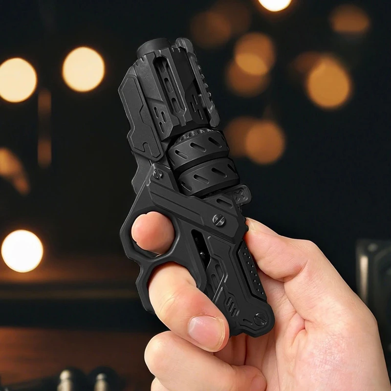1PC Killing Three Thousand Linkage Gyroscope Composite Alloy Fingertip EDC Stress Relief Black Tech Trendy Toy - الصورة 2