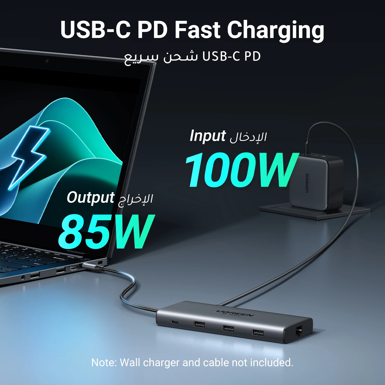 UGREEN Dual HDMI USB-C HUB 8K 4K HDMI Adapter 10 in 1 Splitter with RJ45 USB3.0 PD 100W Dock for MacBook Pro Air Laptop USB HUB - الصورة 4