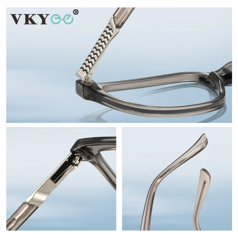 VICKY New Simple Retro Geometric Square Design Men's Anti-blue Light Reading Glasses Can Be Customized Prescription 60030 - الصورة 4