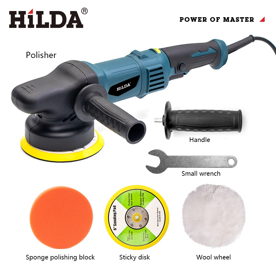 HILDA 980W Car Polishing Machine 5inch Orbit Dual Action Auto Polisher Variable Speed Sander Buffing Waxing Machine - الصورة 2