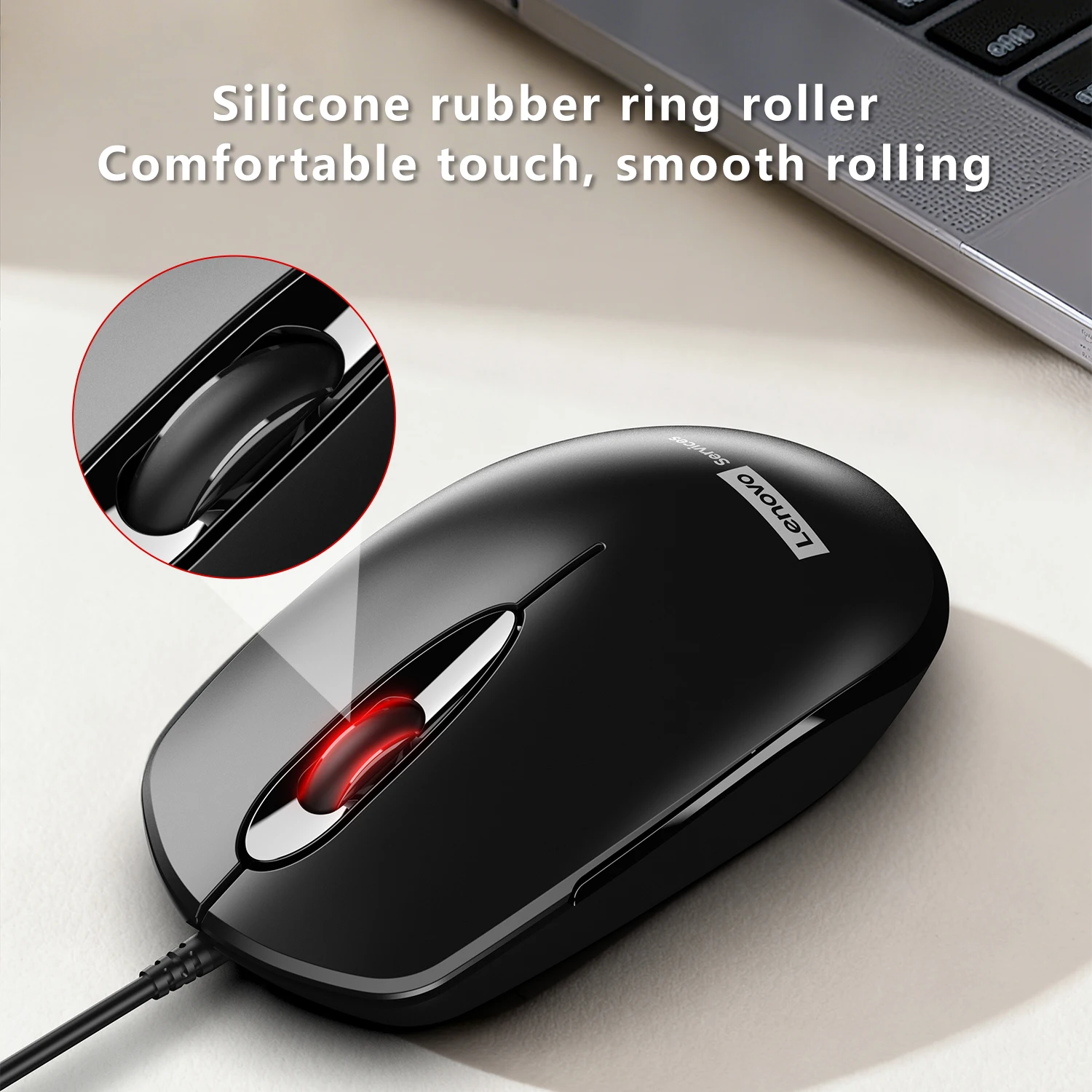 M150 Wired Mouse, Ergonomic Design USB-Powered Durable Black Smooth Rolling Ideal for Office Home Laptop Desktop and PC Use - الصورة 6