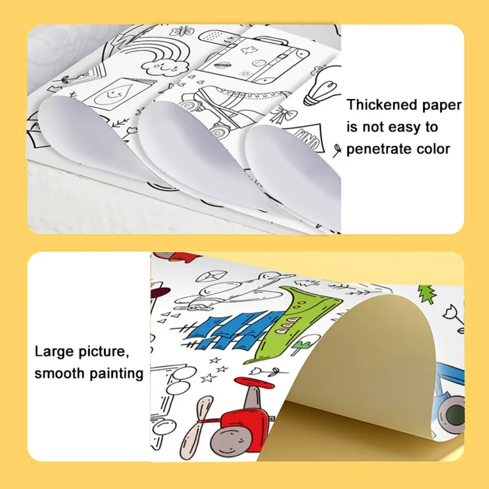12/6/3M Children's Drawing Roll DIY Graffiti Scroll Color Filling Paper Painting Coloring Paper Roll for Kids Educational Toys - الصورة 5