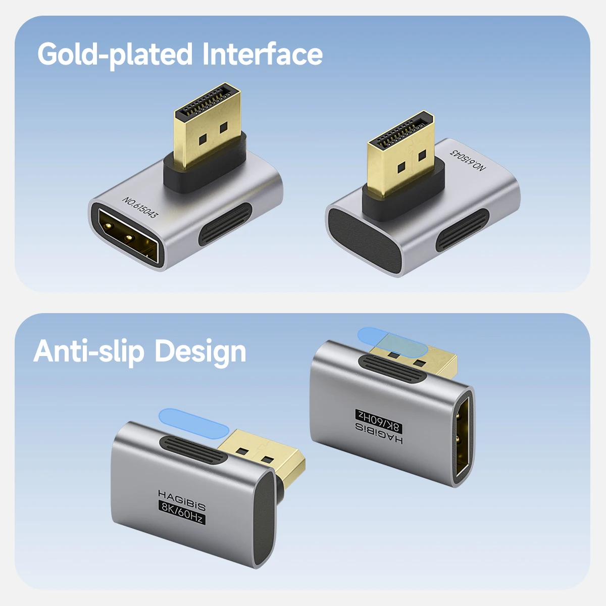 Hagibis DisplayPort Adapter Right Angle 90 Degree Male to Female Display Port Connector Cable Extension Conventer for PC Laptops - الصورة 5