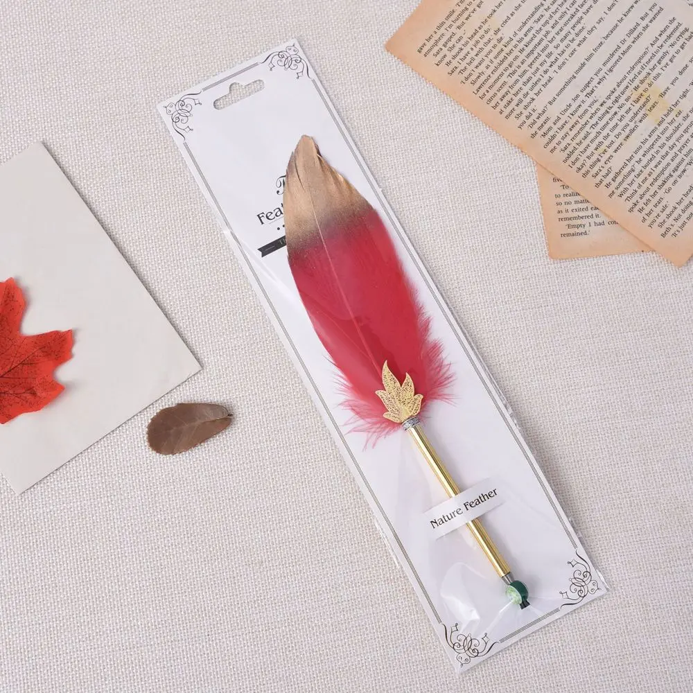Business Office Supplies Gift Student Stationery Feather Ballpoint 0.5mm Writing Pen Ballpoint Pen Feather Decor - الصورة 6