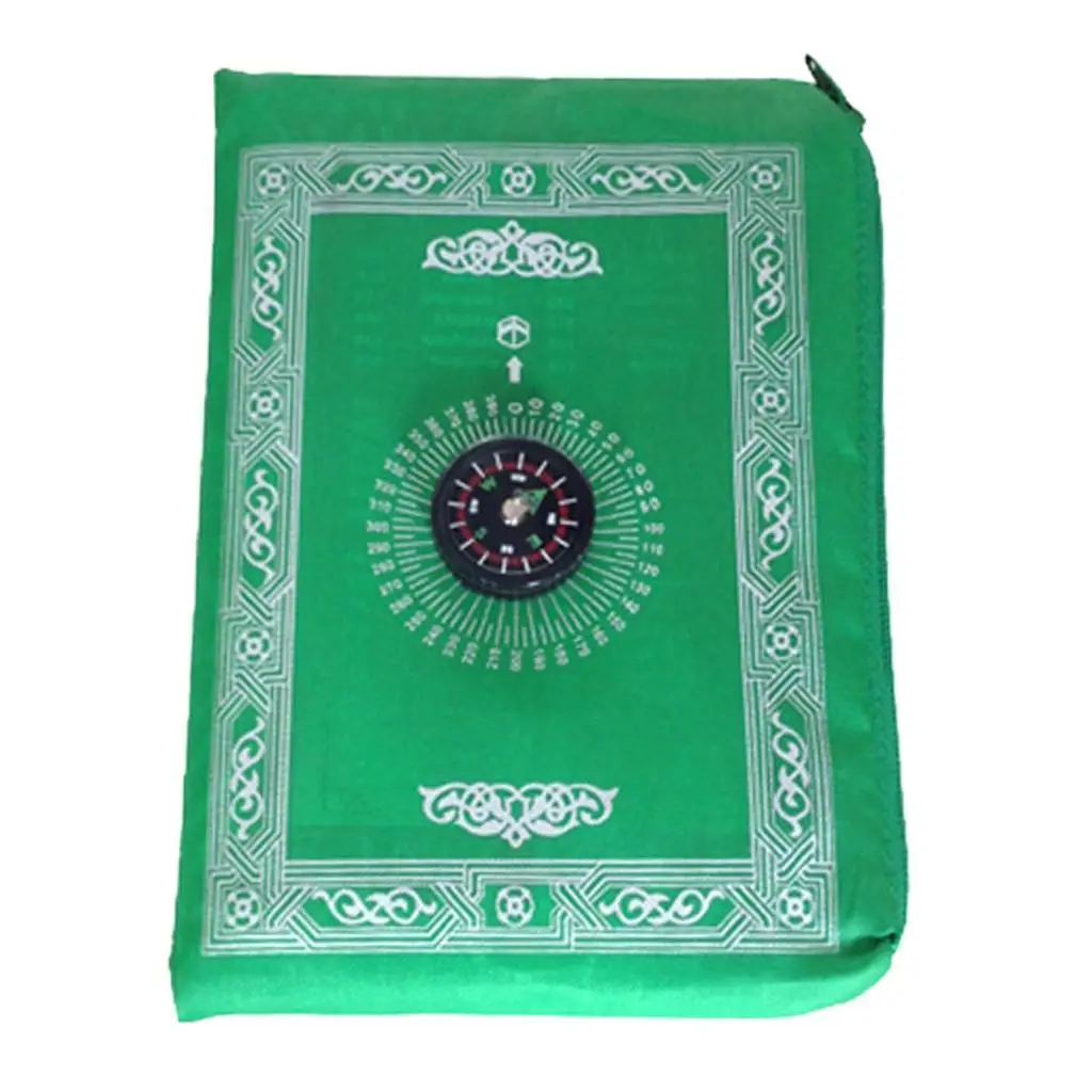 Prayer Rug Polyester Portable Braided Mats Simply Print with Compass