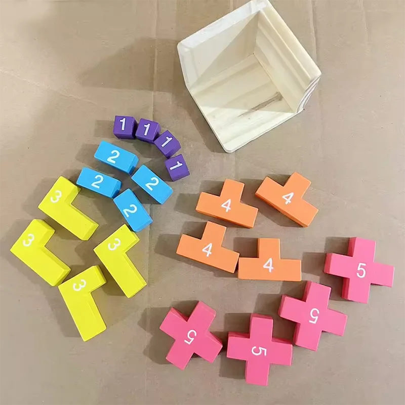 3D Cube Puzzle Luban Interlocking Creative Educational Wooden Toy Brain IQ Mind Early Learning Game Gift For Children Letter 54T - الصورة 5