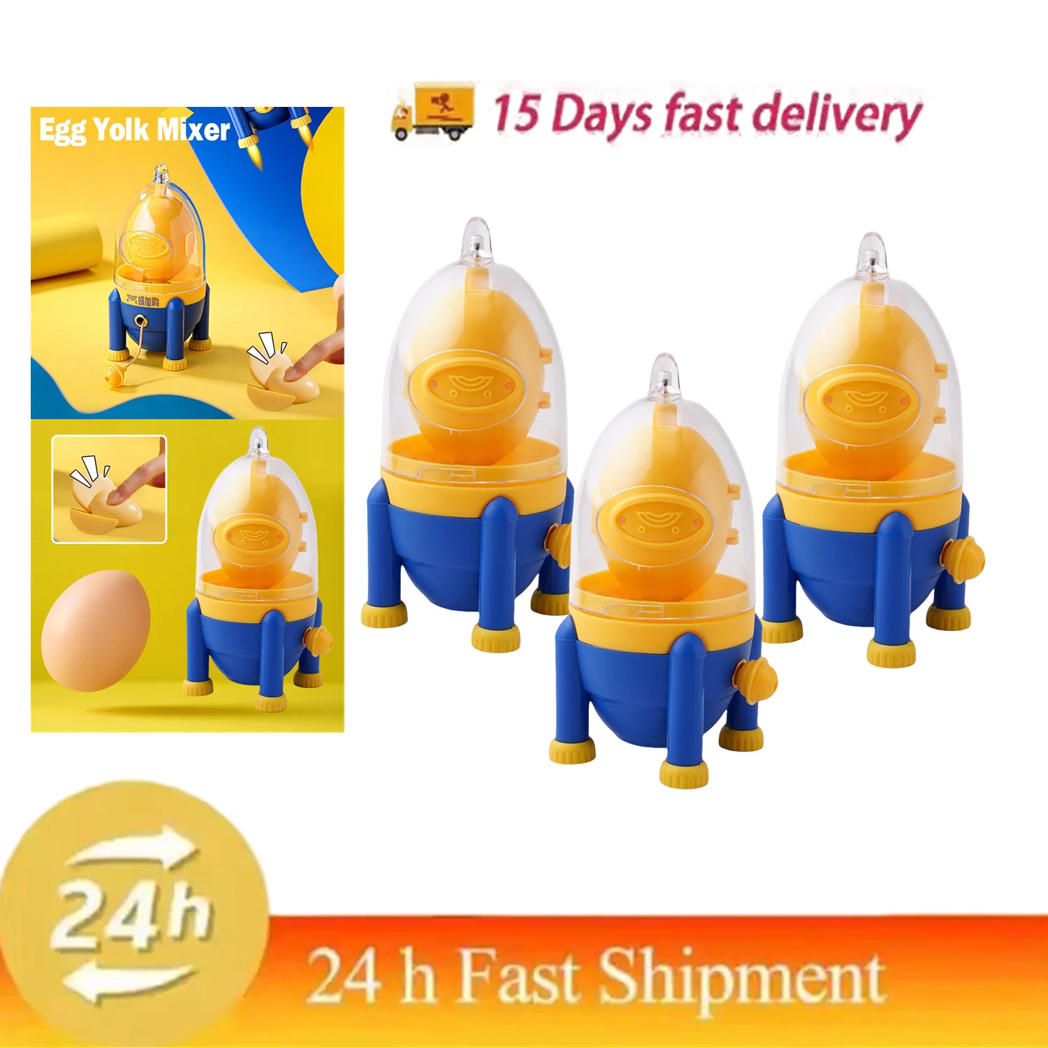 Egg Yolk Mixer/Egg Shell Opener Egg Scrambler Shaker Manual Egg Gadgets Manual Mixer Egg Puller Kitchen Cooking Baking Tools