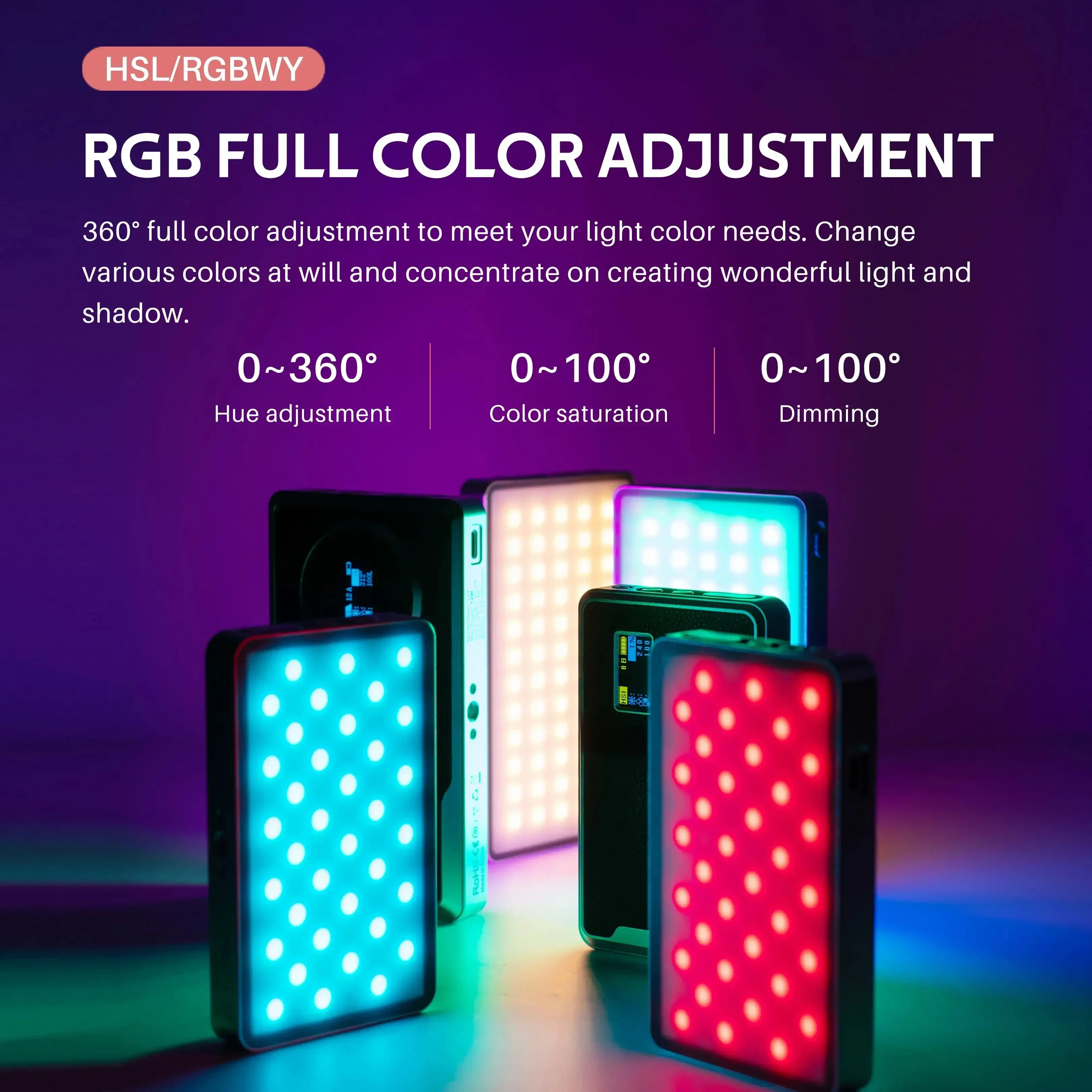Viltrox Retro 08X 12X Portable Video Light RGB LED Handheld Selfie Photo Fill Soft Lamp Lights - الصورة 4