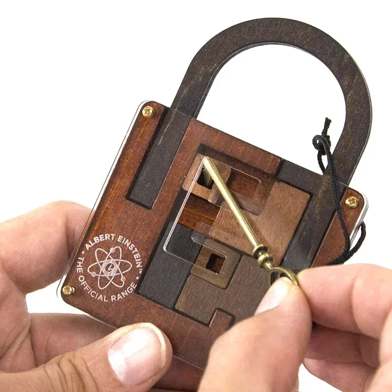 Classic Wooden Brainteaser Puzzle Game High Difficulty IQ Lock Challenge Kids Adults Toys Gifts Children's Cognitive Development - الصورة 2
