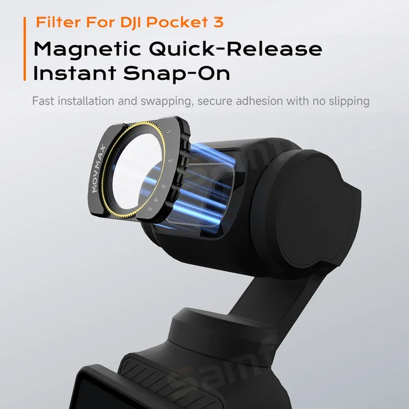 Vaxis MOVMAX Filter Series VND2-32 Black Mist 1/4 CPL Filter Set ND 8/16/32 Filter Set for Dji Pocket'3 - الصورة 3