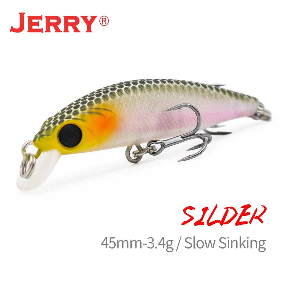 Jerry Silder Ultralight Spinning Fishing Lures Micro Minnow Lure Hard Bait Slow Sinking Jerkbait Crankbait Trout Bass Lures 45mm