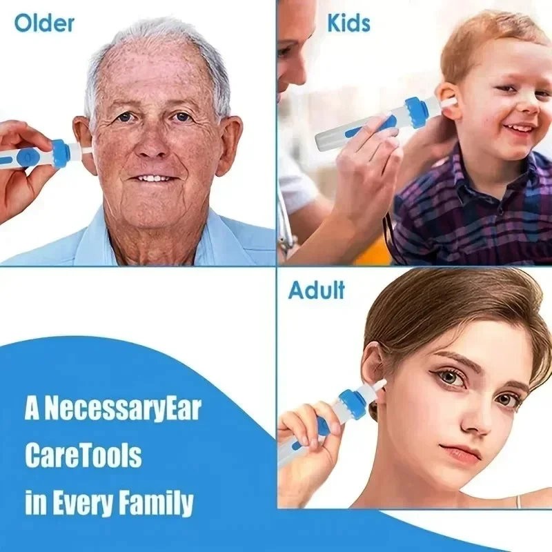Electric Ear Cleaner Cordless Safe Vibration Suction Painless Earwax Remover for Adults Kids Light Ear Wax Removal Tool Aurilave - الصورة 5