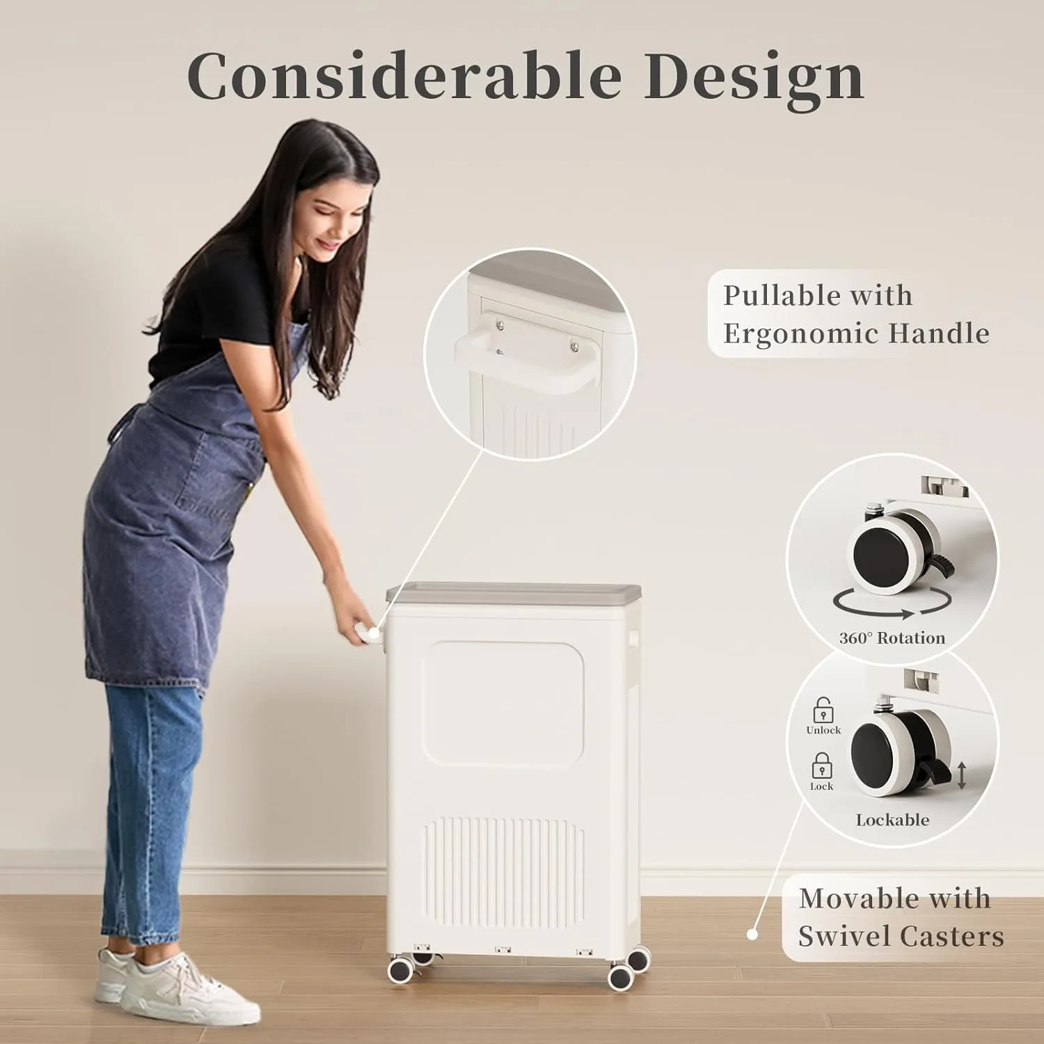 سلة غسيل بلاستيكية ثقيلة مع غطاء - الصورة 2