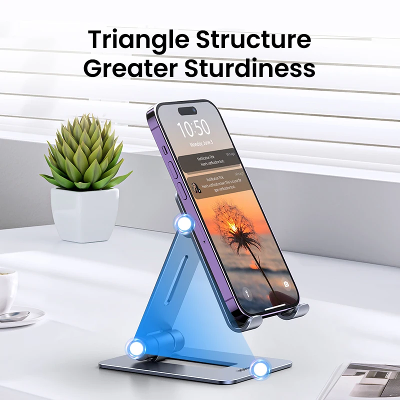 【New】UGREEN Phone Holder Stand Aluminum Mobile Phone Stand For iPhone 16 15 14 Pro Xiaomi Samsung Portable Phone Tablet Holder - الصورة 4