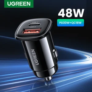 【NEW-IN】UGREEN USB Car Charger 30W Quick Charge 4.0 QC4.0 QC3.0 PD Type C Fast Car USB Charger For iPhone 17 Xiaomi Mobile Pho
