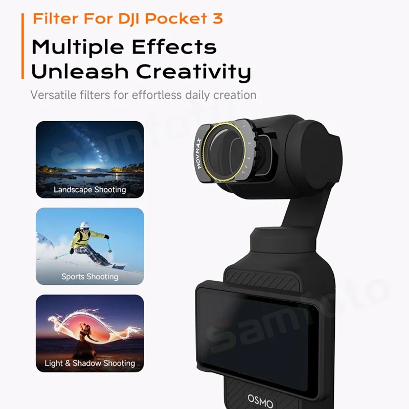 Vaxis MOVMAX Filter Series VND2-32 Black Mist 1/4 CPL Filter Set ND 8/16/32 Filter Set for Dji Pocket'3