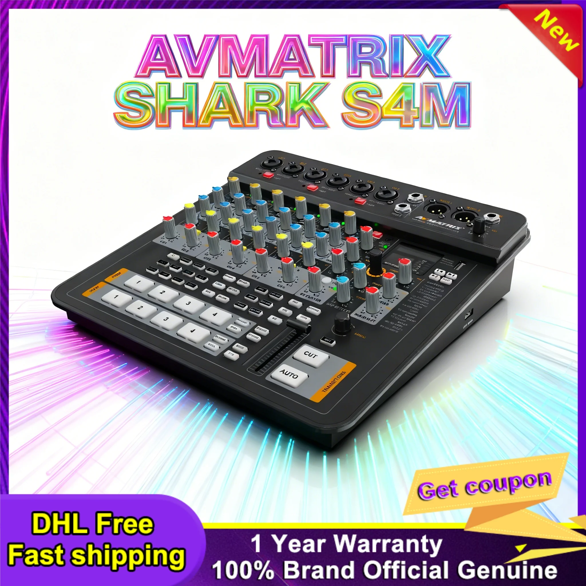 AVMATRIX SHARK S4M SHARK H4M All-In-One 4-Channel SDI HDMI- Audio & Video Switcher ·with Video Inputs Confgurable Qutputs