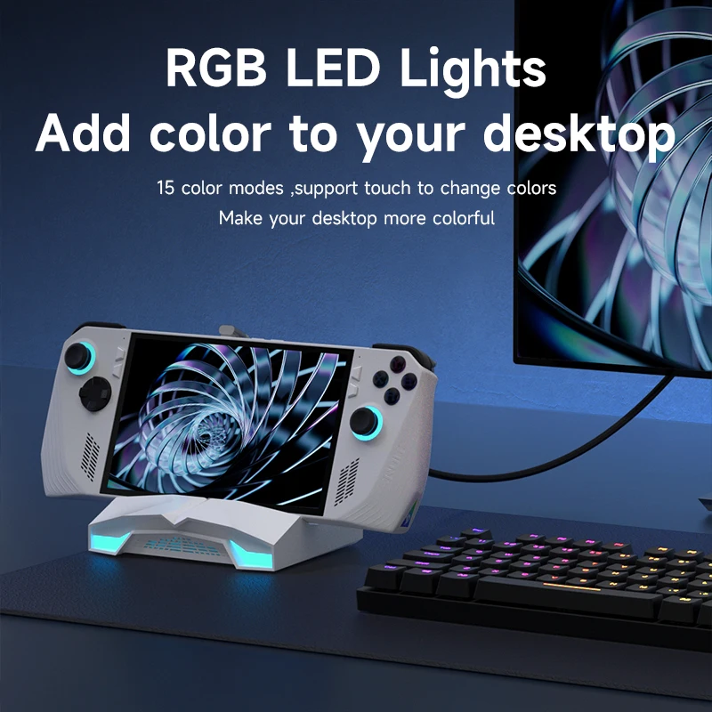 Hagibis ROG Ally/Steam Deck/Switch/OLED Dock 6 in 1 Universal Docking Station With 4K HDMI 2.5G RJ45 100W PD RGB Light USB C Hub - Image 5