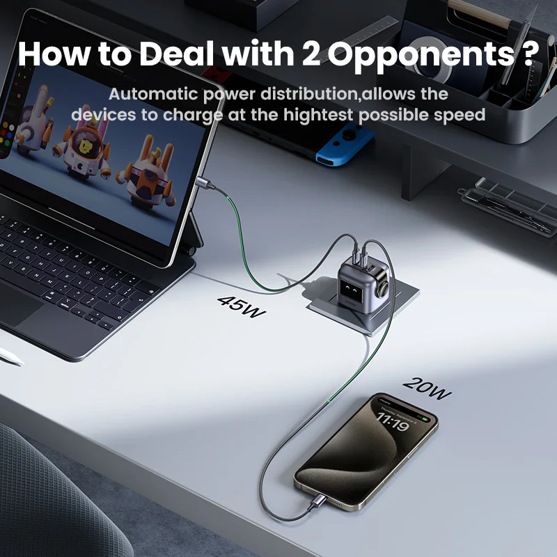 【UK Plug】UGREEN 65W GaN Charger Robot Design QC 4.0 3.0 PPS for iPhone 16 15 14 Pro Macbook Laptop Tablet PD 3.0 Fast Charger - الصورة 5