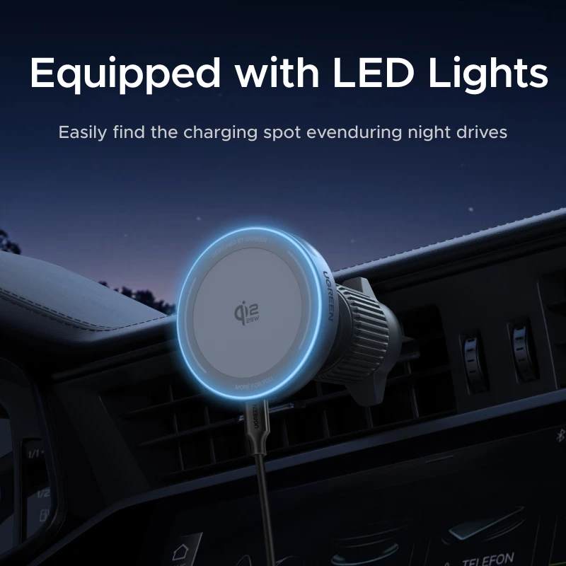 UGREEN Qi2 25W 15W Magnetic Car Phone Holder Wireless Charger Stand For iPhone 17 16 15 Pro Max Charging for Magsafe Car Charger - Image 4