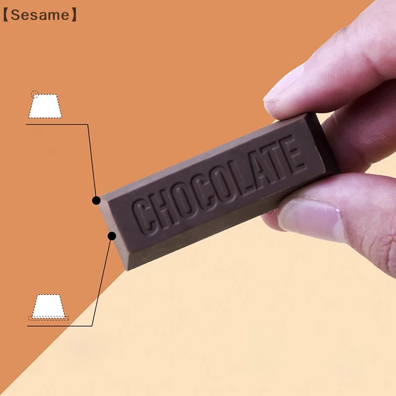 〔Sesame〕3pcs Chocolate Design Eraser Large Eraser Student Painting Writing Pencil Eraser Stationery School Office Supplies - الصورة 4