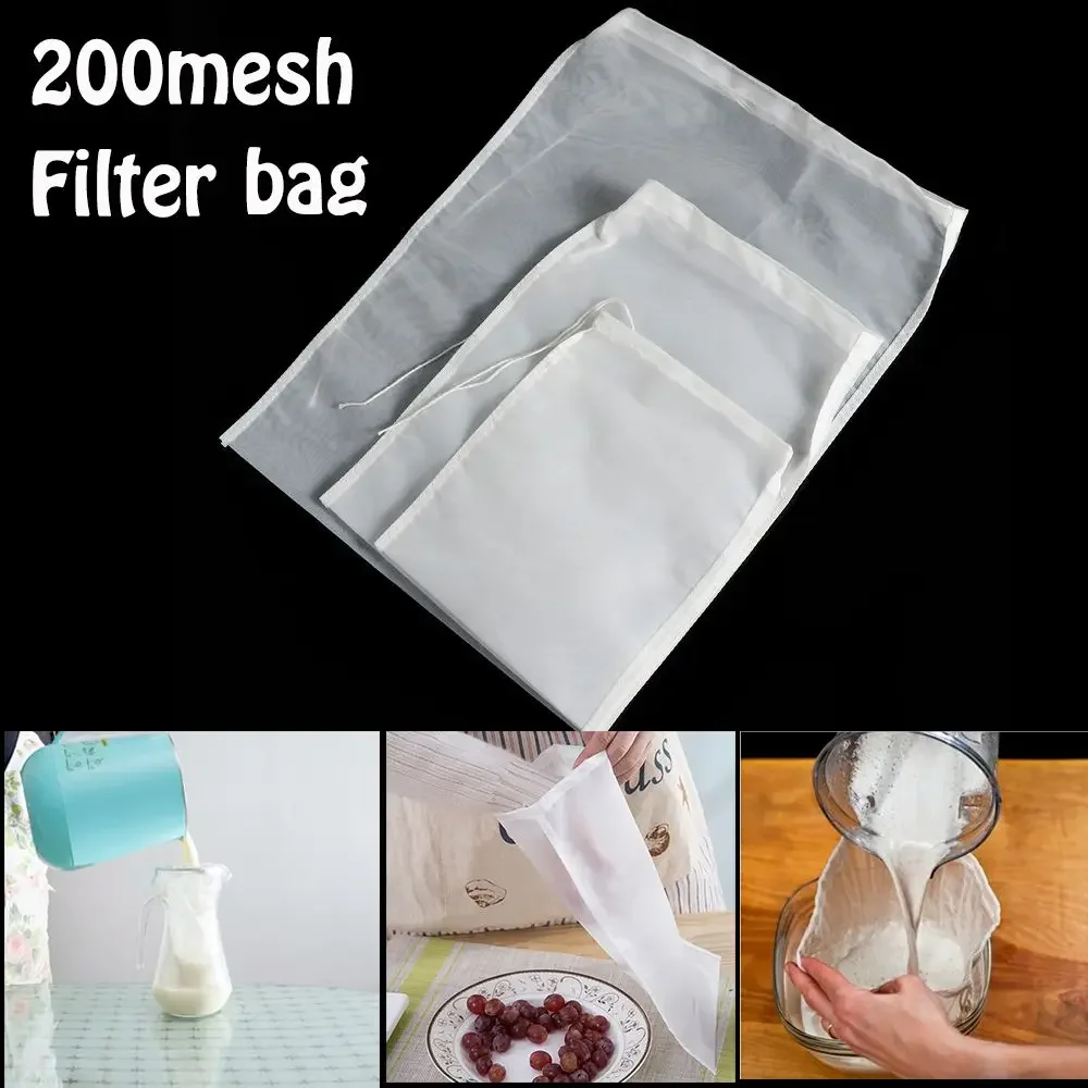 200mesh Reusable Wine Strainer Colander Cooking Coffee Filter Nut Milk Bag Nylon Fine Mesh Cheese cloth - Image 2
