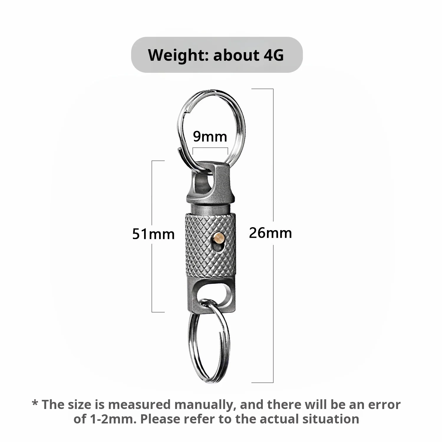 1PC Titanium Alloy Key Ring With Lock Position Universal Clip Car Key Quick Clip Mini Universal Rotating Ring Clip